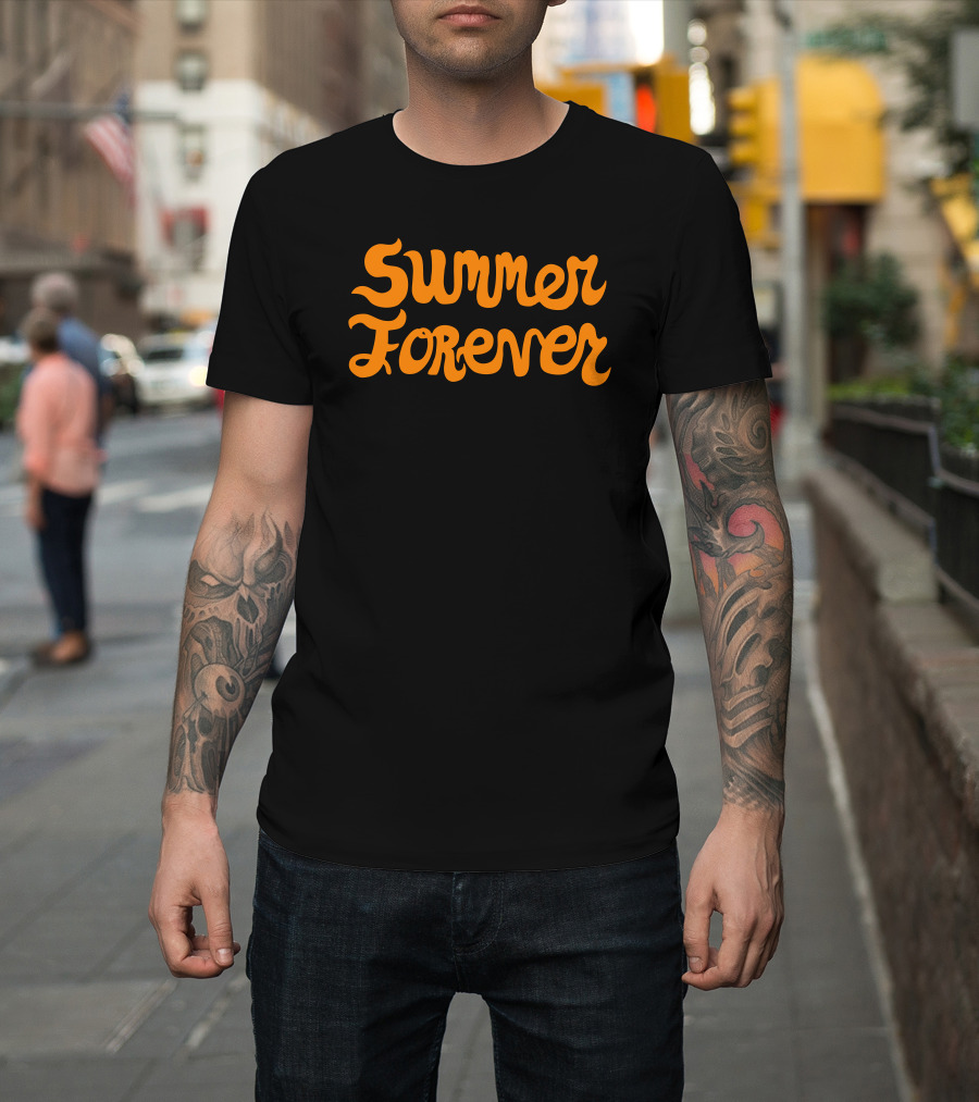 Summer Forever Retro Orange Text T-Shirt