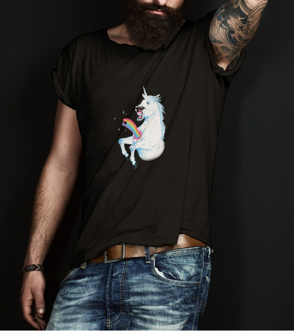 Rainbowburster Vomiting Sparkling Unicorn Explosion T-Shirt