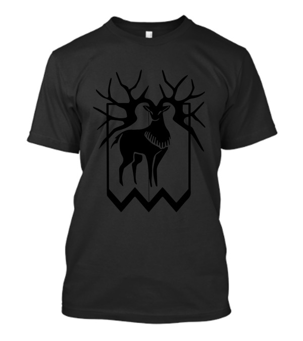 Golden Deer Emblem Crest Dark Antler T-Shirt