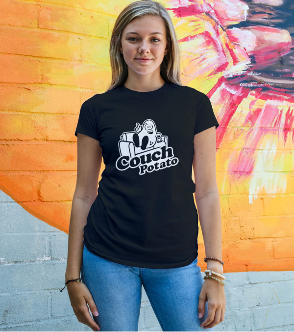 Couch Potato Cartoon Sofa Snack Gamer T-Shirt