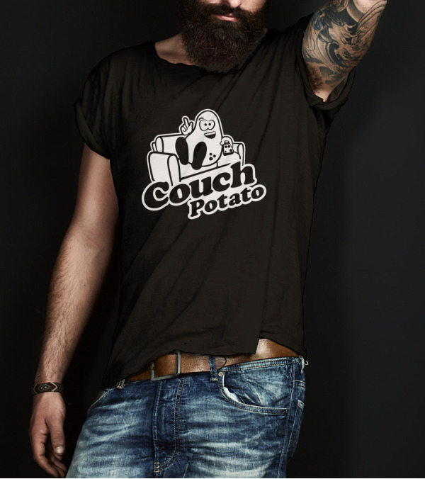 Couch Potato Cartoon Sofa Snack Gamer T-Shirt