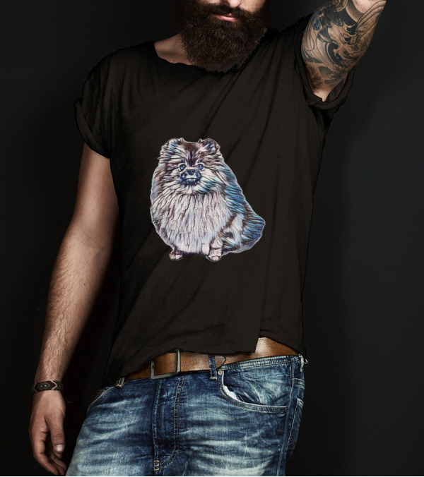 A Cute Pomeranian Dog Sitting T-Shirt