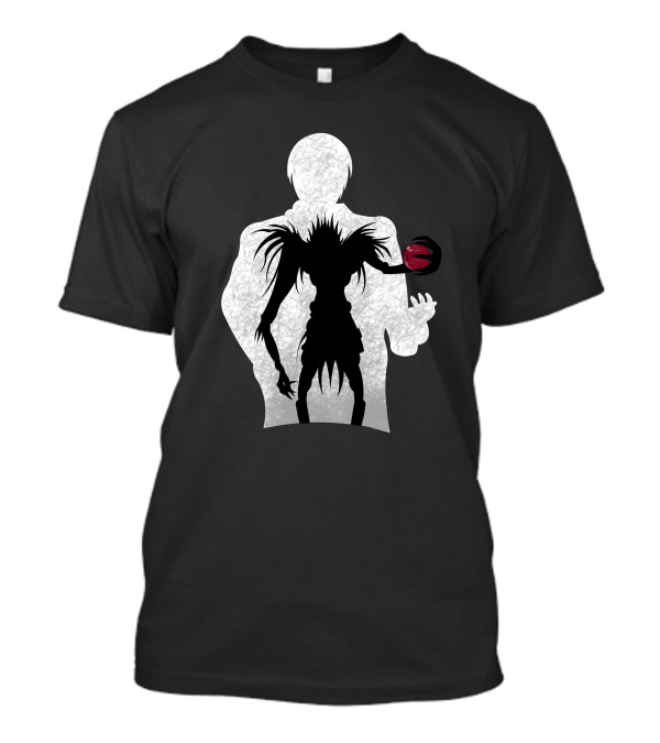 Light Yagami And Shinigami Ryuk Silhouette With Red Apple T-Shirt