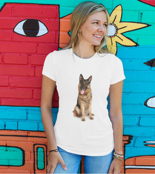 German Shepherd Puppy Playful Sitting Pose T-Shirt