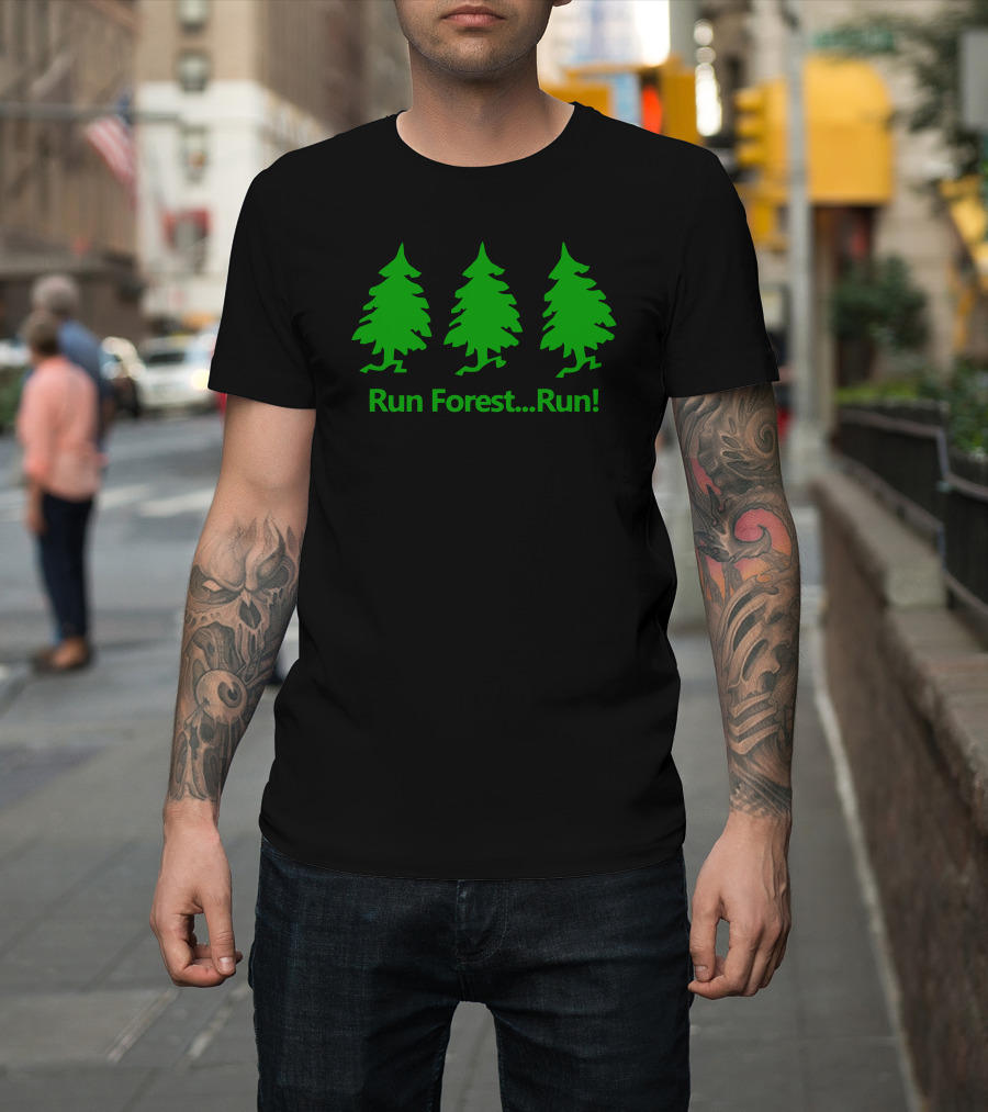 Run Forest Run Funny Running Trees T-Shirt