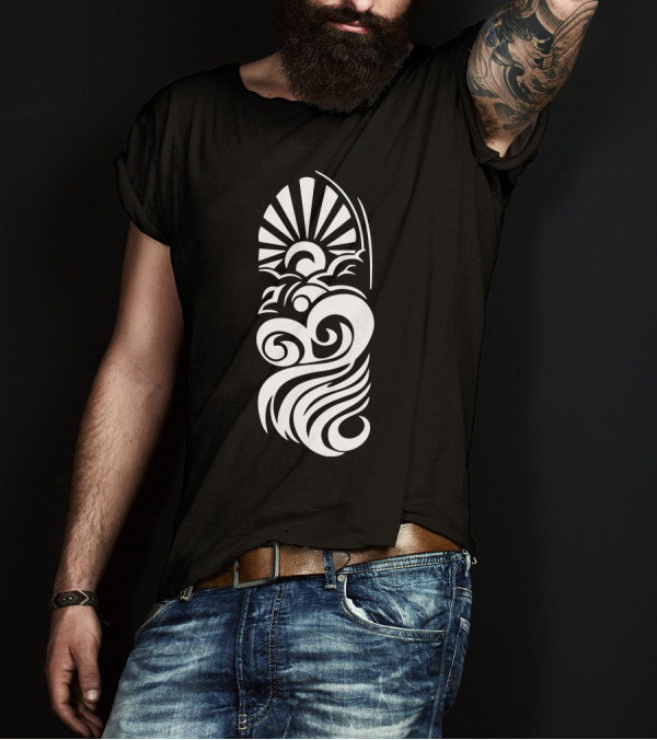 Aztec Tribal Sun And Waves T-Shirt