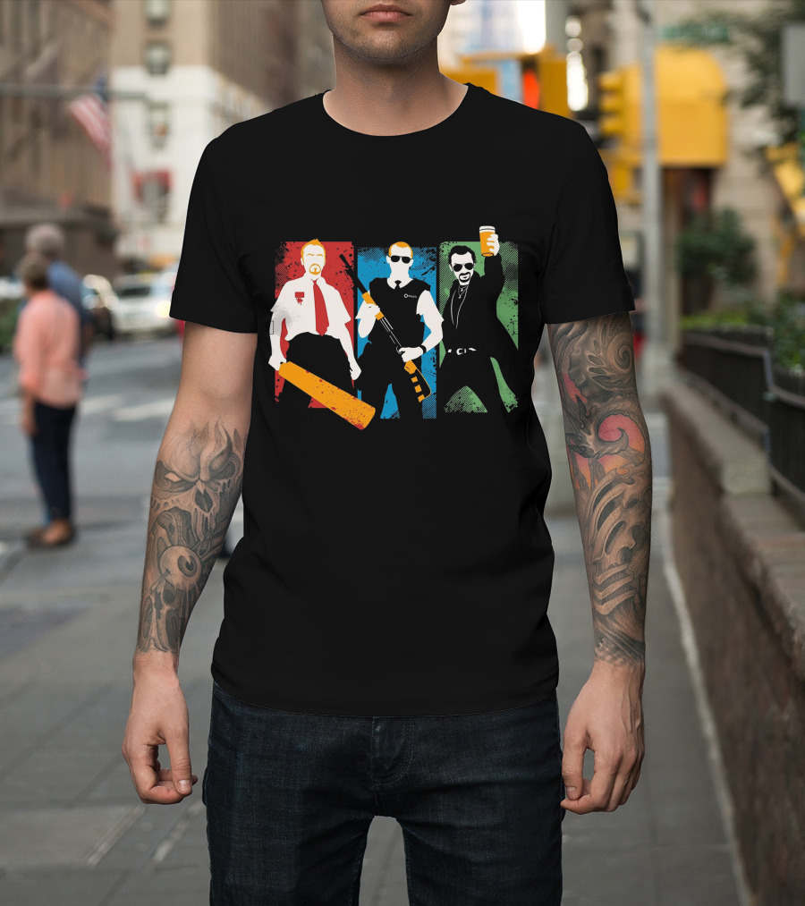 Cornetto Trilogy Inspired Characters in T-Shirt