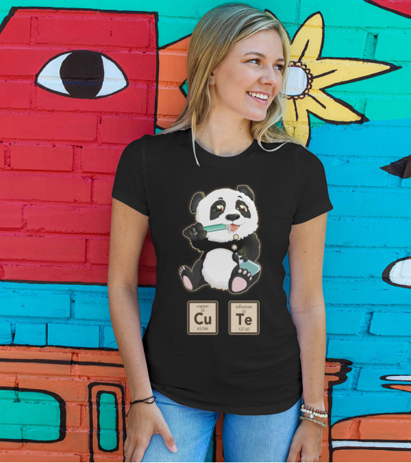 Chemistry Panda Cu-Tellurium Elements Playful Reference T-Shirt