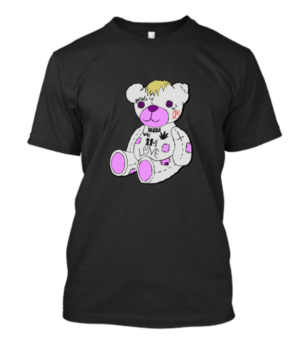 Lil Peep Bear Love Cross Tattoo 11-1 Mood Marijuana Heart Face Blonde Hair T-Shirt