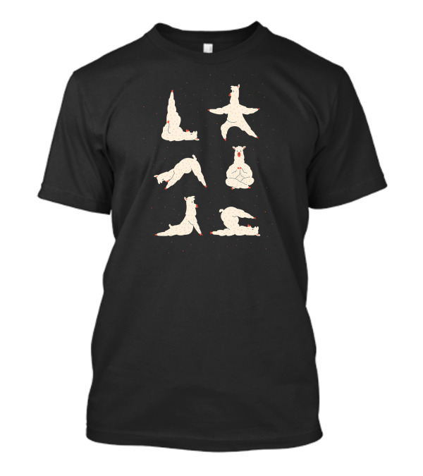 Llama Yoga Poses Cute Animal Stretching Positions T-Shirt