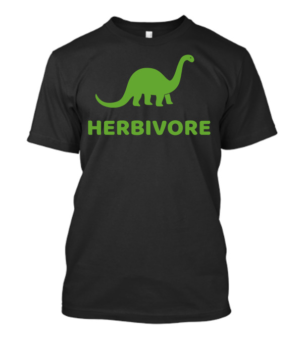 Herbivore Dinosaur Silhouette Green Brontosaurus T-Shirt