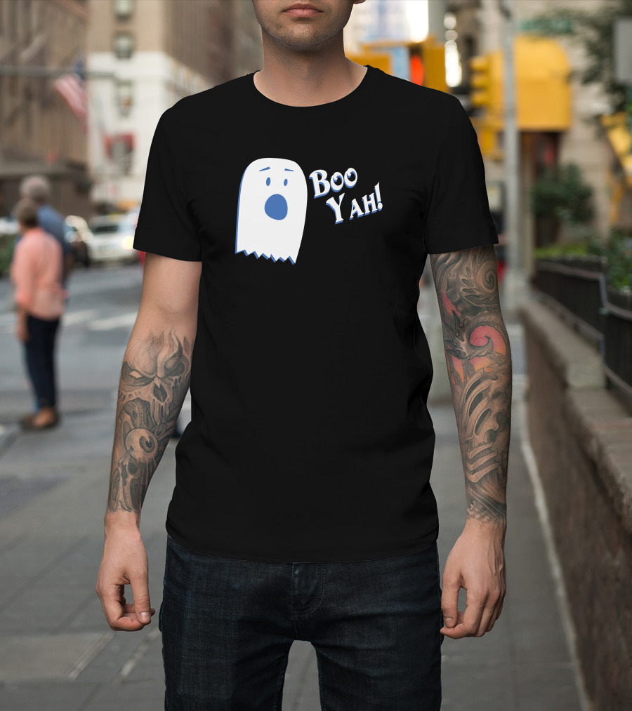 Boo Yah Ghost Cartoon Spooky T-Shirt