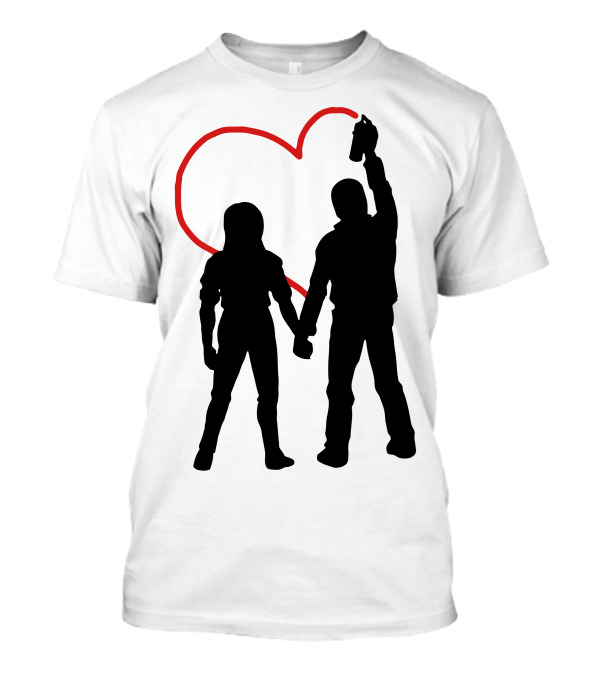 Love Vandal Silhouette Red Heart Graffiti T-Shirt