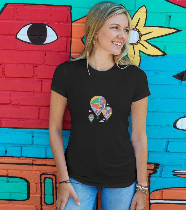 Colorful Number Pattern Hot Air Balloons 3 8 T-Shirt