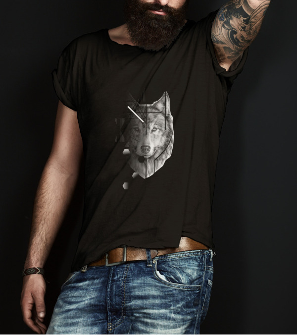 Wolf Geometric Abstract T-Shirt
