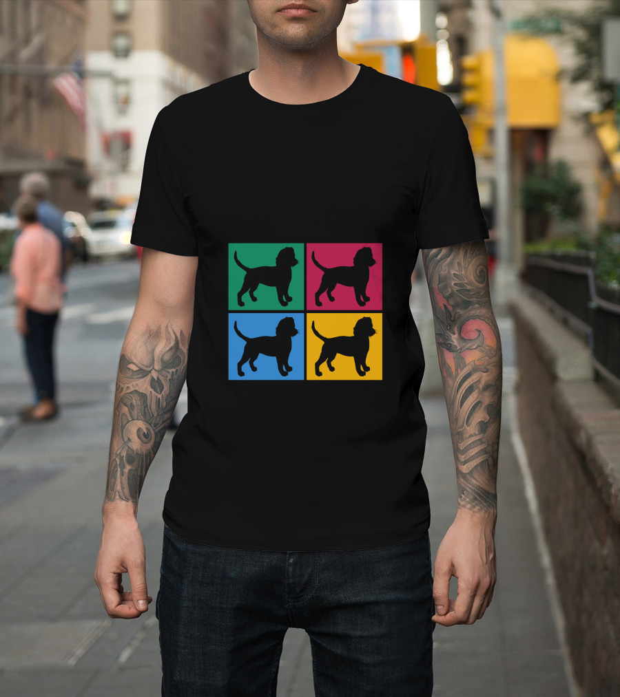 My Best Friend Is A Beagle Paw Prints Colorful Pop T-Shirt