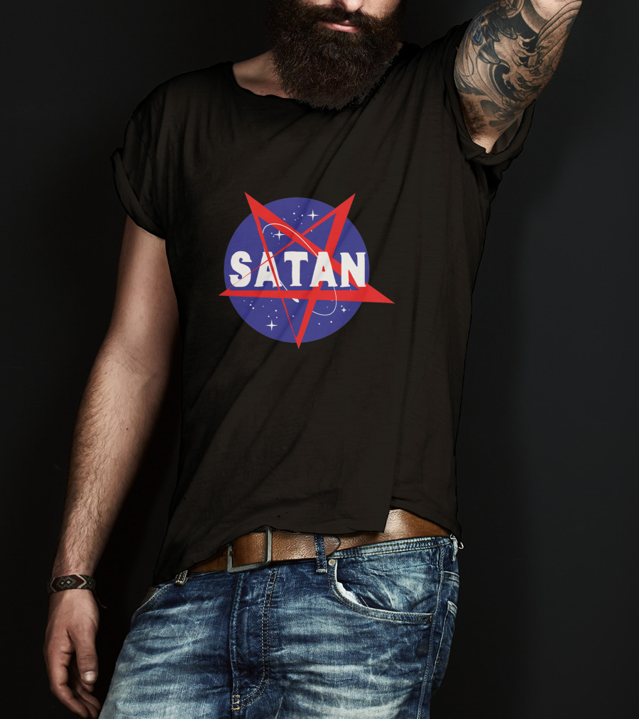 NASATAN SATAN Logo With Cosmos Elements T-Shirt
