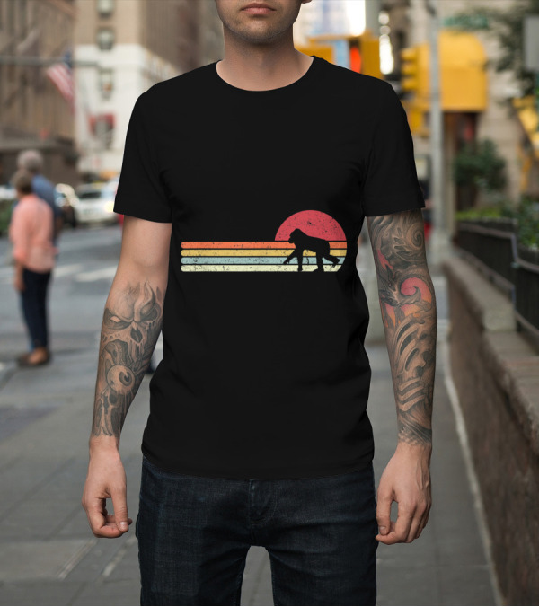 Shirt: Retro Sunset Gorilla Silhouette Monkey T-Shirt Retro Sunset Gorilla Silhouette Monkey T-Shirt