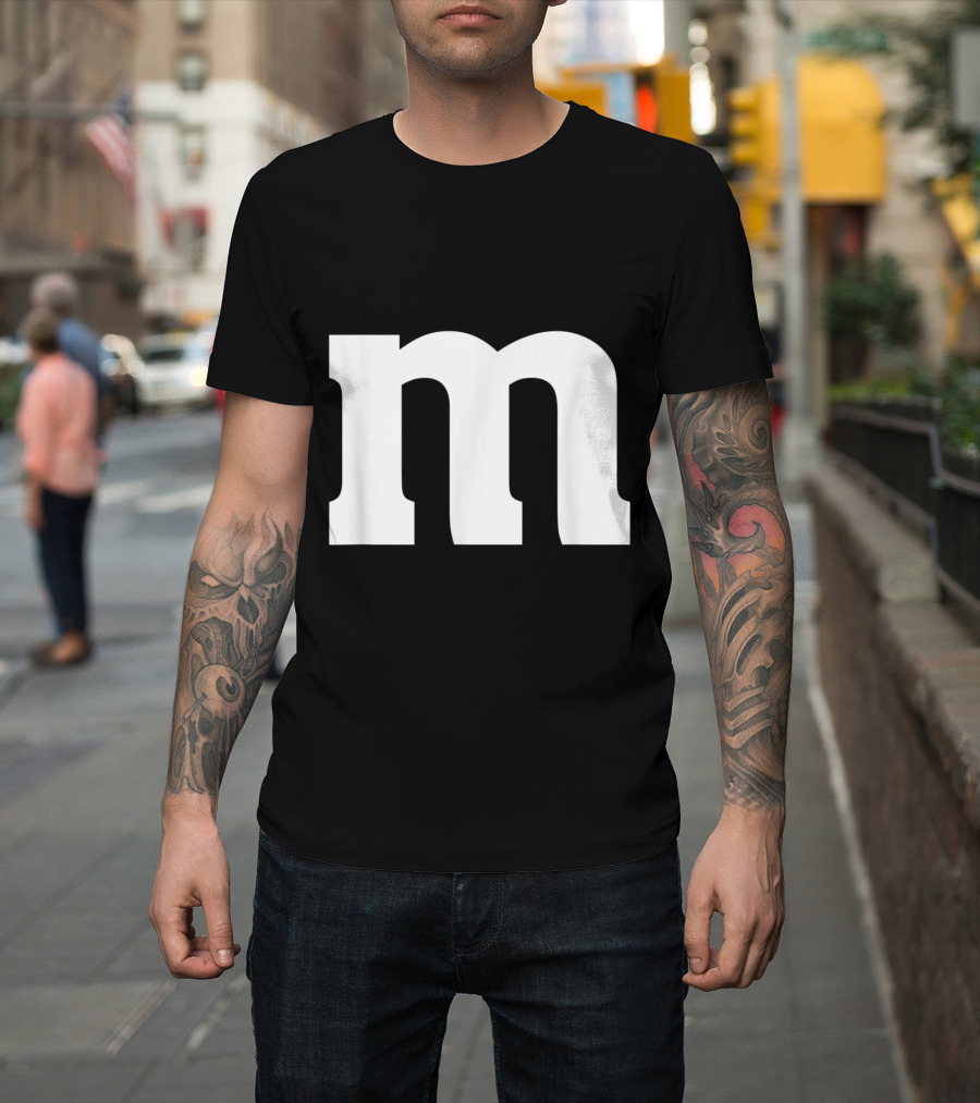 M Letter Lower Case Matching Group Alphabet Typography T-Shirt