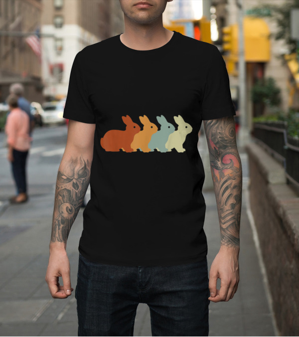 Shirt: Vintage 70s 80s Multicolor Bunny Rabbit T-Shirt Vintage 70s 80s Multicolor Bunny Rabbit T-Shirt