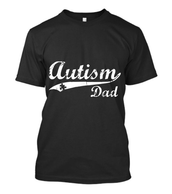 Mens Autism Dad Awareness Puzzle Piece T-Shirt