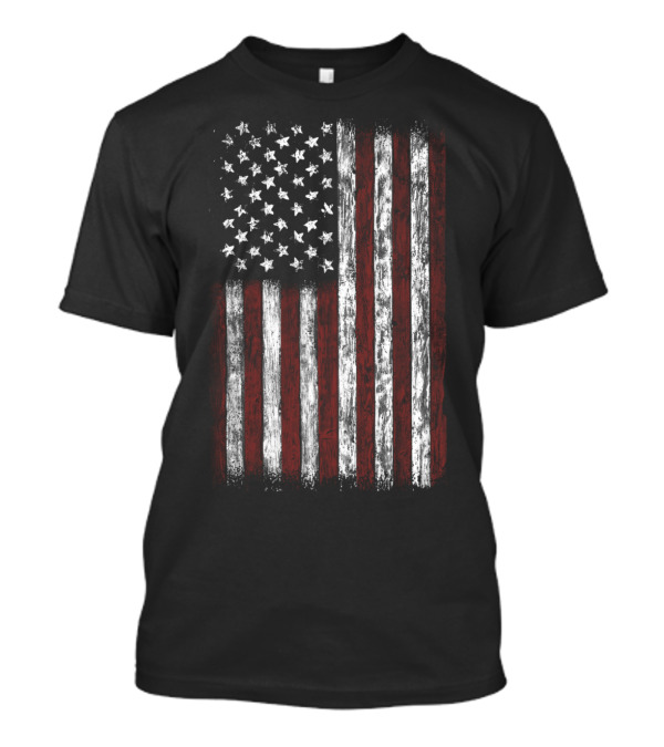 Vintage Distressed American Flag USA Men T-Shirt