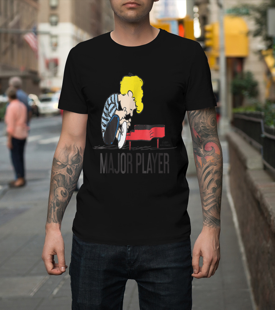 Funny Peanuts Schroeder Major Player Piano Comic Strip Character T-Shirt