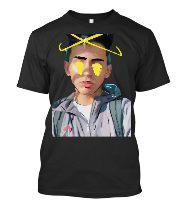 Blesiv Yellow Neon Halo Portrait With Tears T-Shirt