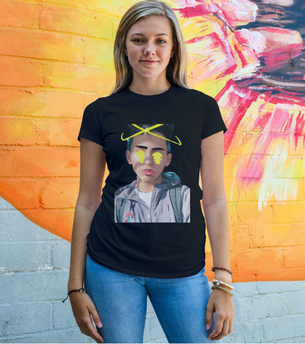 Blesiv Yellow Neon Halo Portrait With Tears T-Shirt