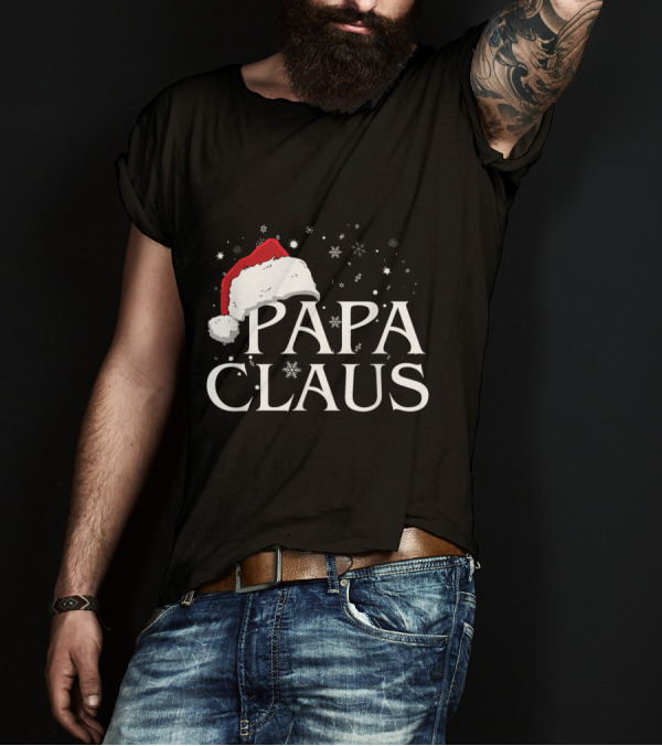 PAPA Claus Santa Hat Christmas Family Group Mens T-Shirt