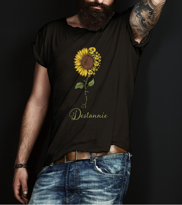 Destannie You Are My Sunshine Skull Sunflower HTR2109029 T-Shirt