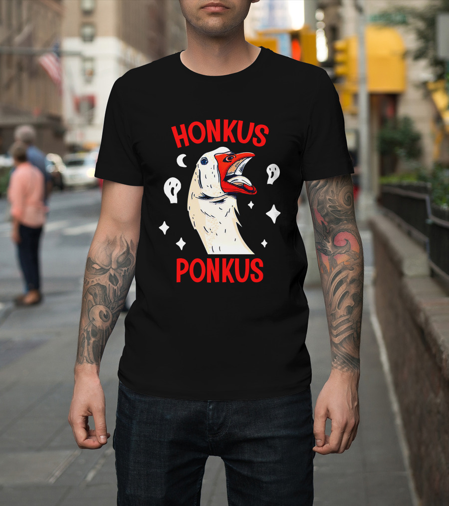 Honkus Ponkus Goose Moon and Ghosts Elements T-Shirt
