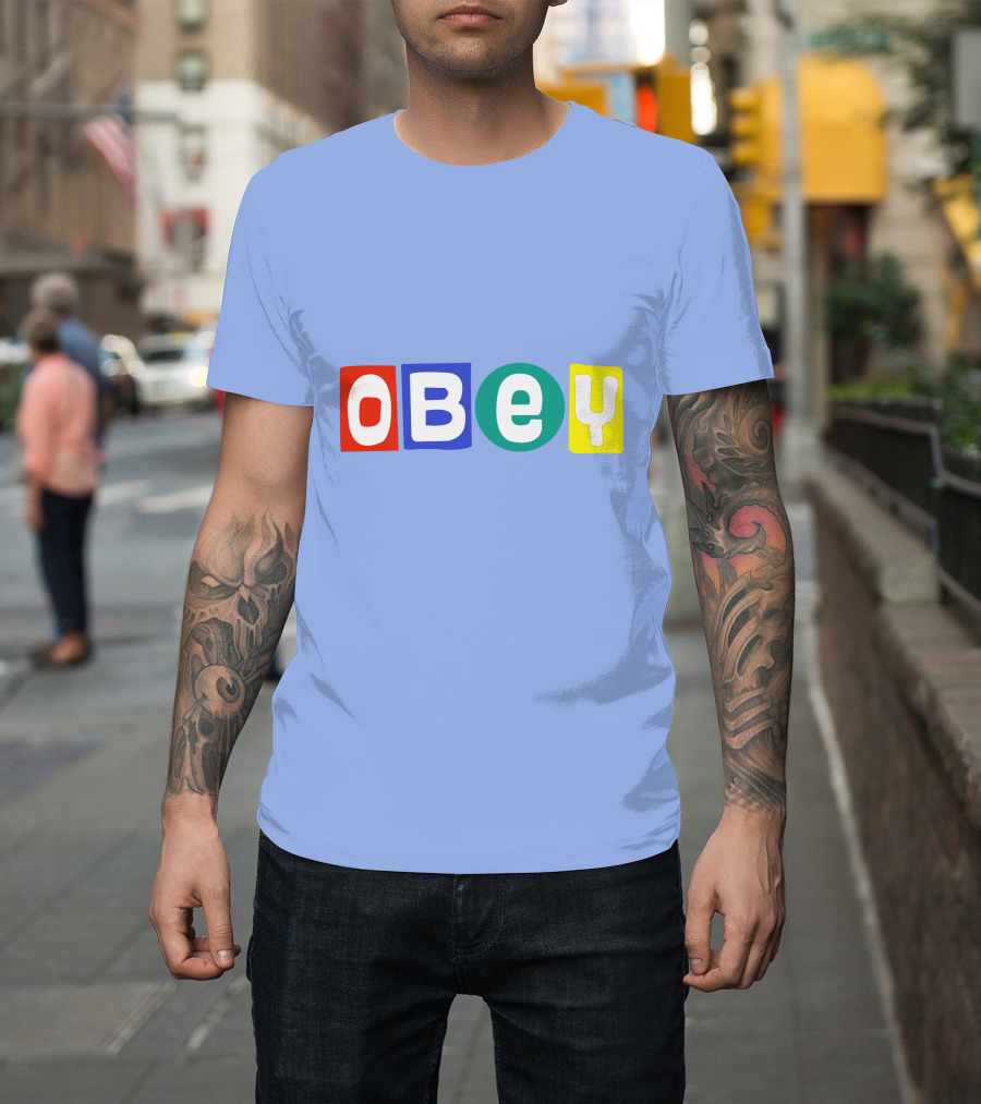 Obey Big Shot Colorful Typography T-Shirt