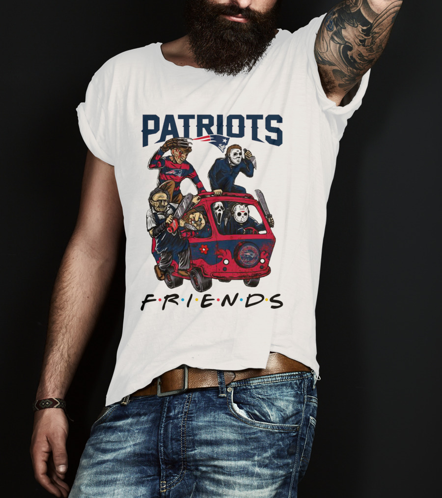 Patriots Friends Halloween Horror Icons In New England Team Van T-Shirt