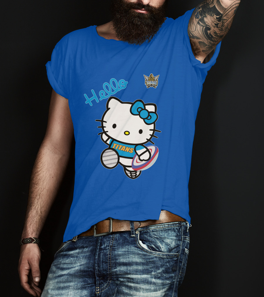 Gold Coast Titans Hello Kitty Rugby NRL1006 Fan T-Shirt