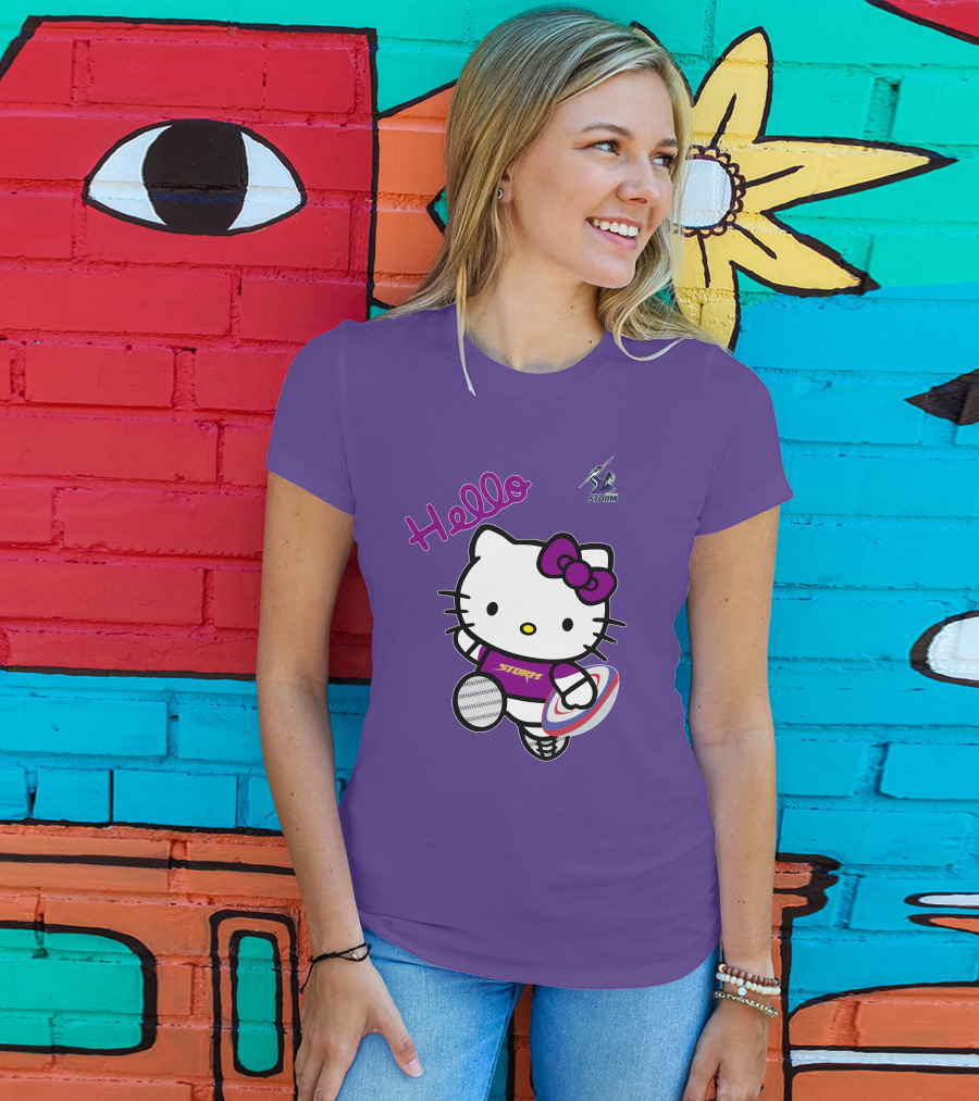 Melbourne Storm Hello Kitty Rugby T-Shirt