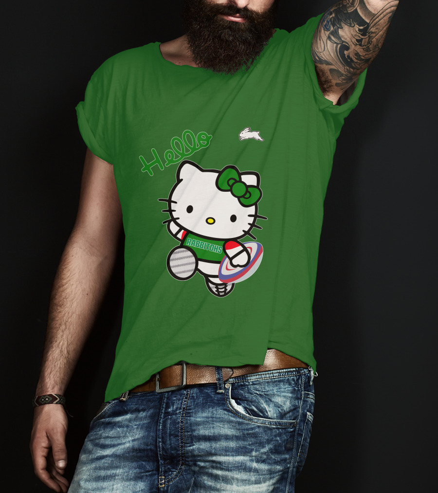 NRL1016 South Sydney Rabbitohs Hello Kitty Rugby Fan Collection T-Shirt