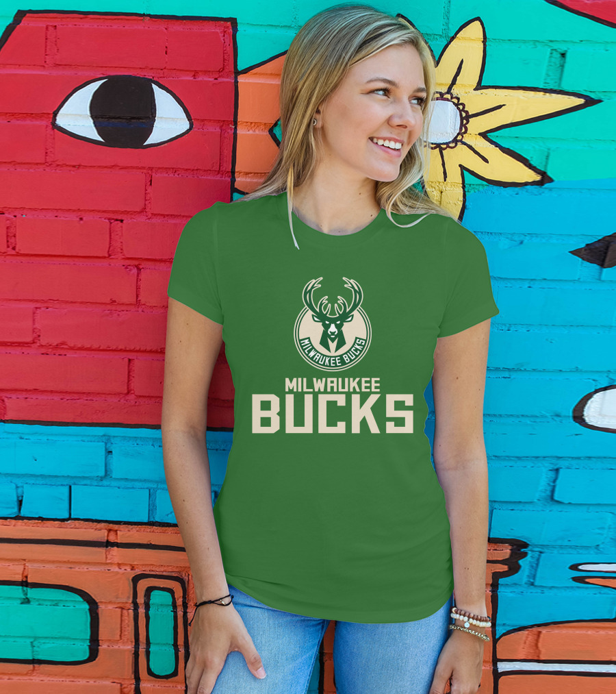 Milwaukee Bucks NBA Logo Green P504HN65261 T-Shirt
