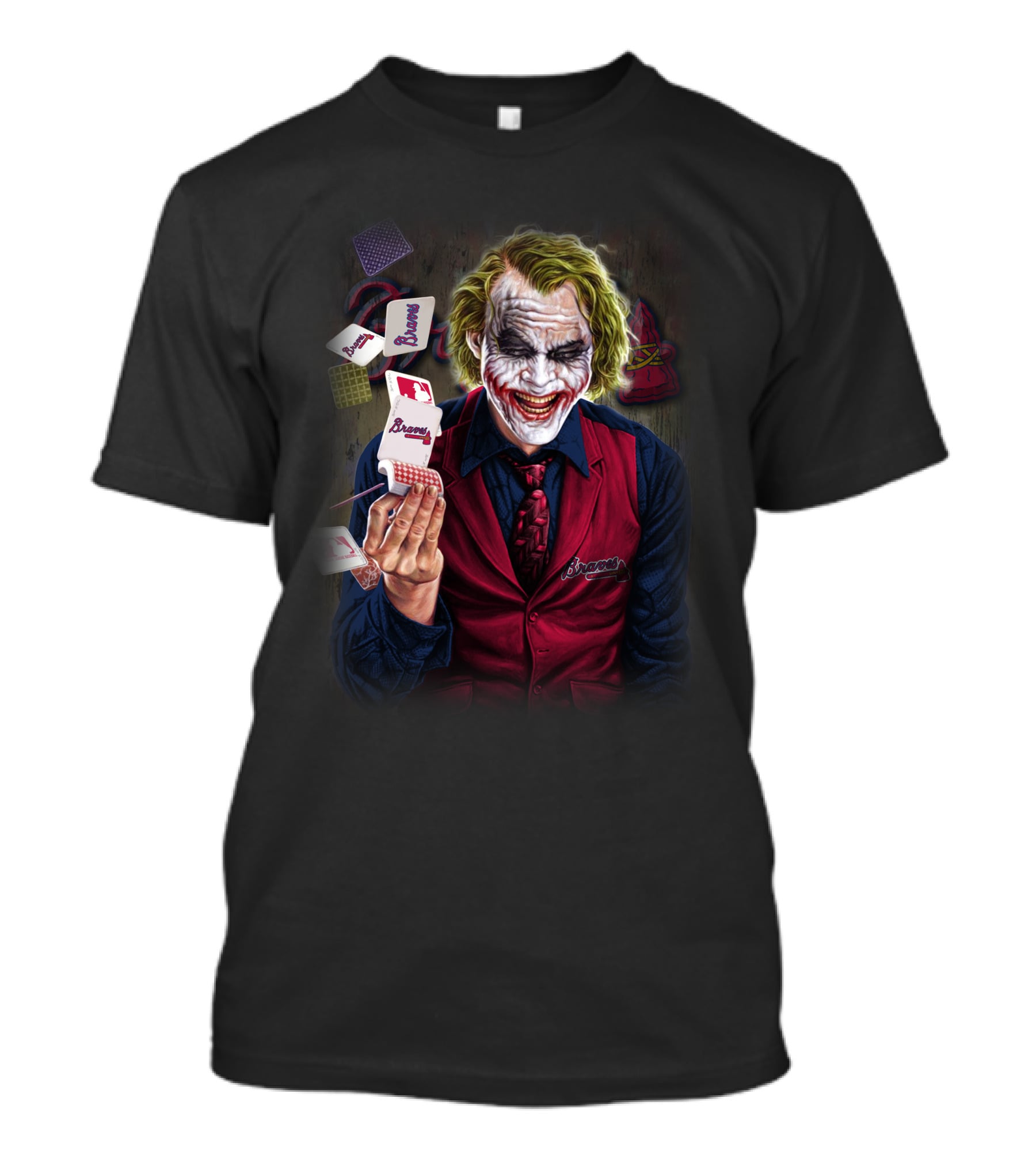 Atlanta Braves Joker Playing Cards Dark Humor T-Shirt