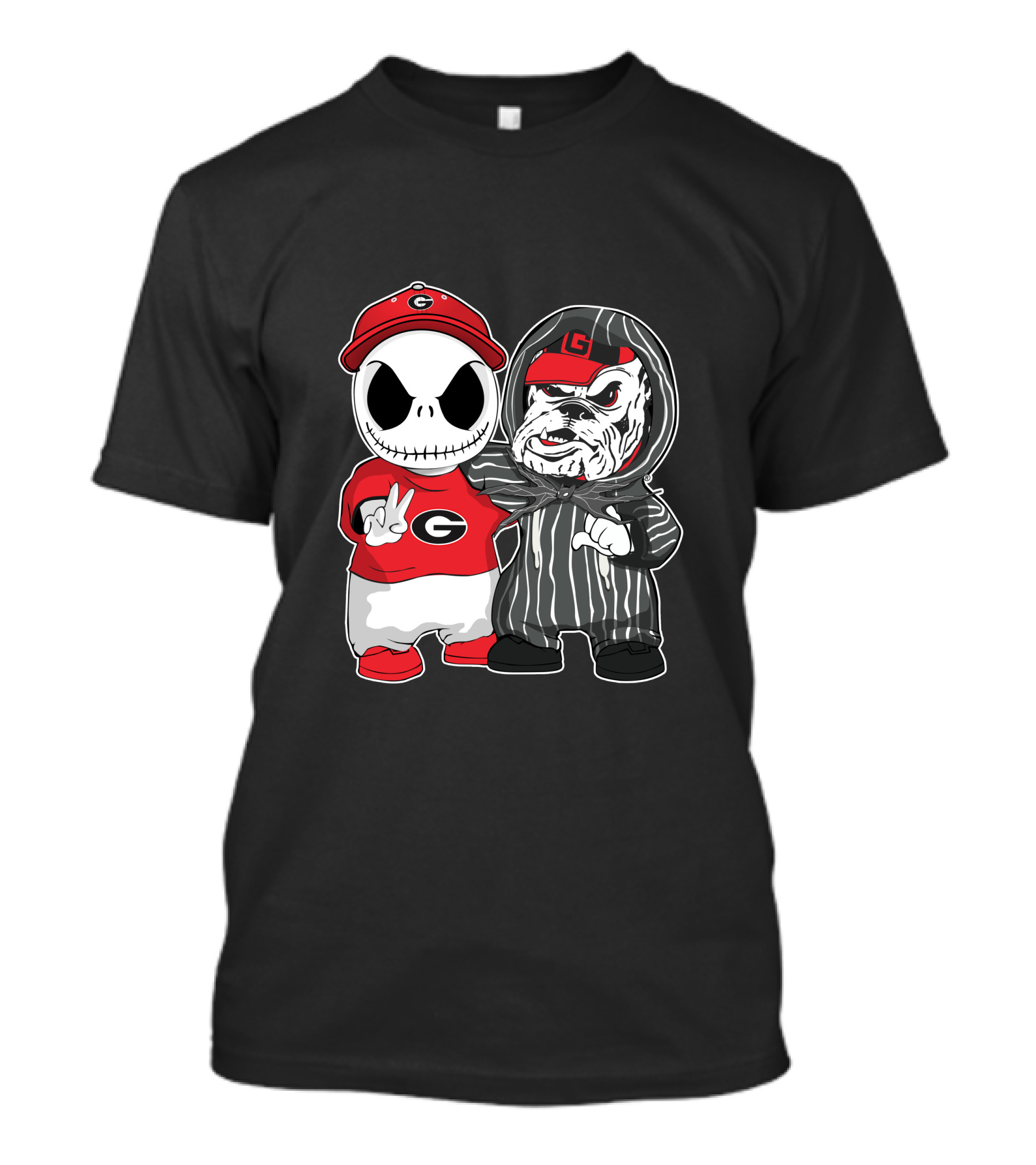 Georgia Bulldogs Jack Skellington And Uga Bulldog Fan T-Shirt