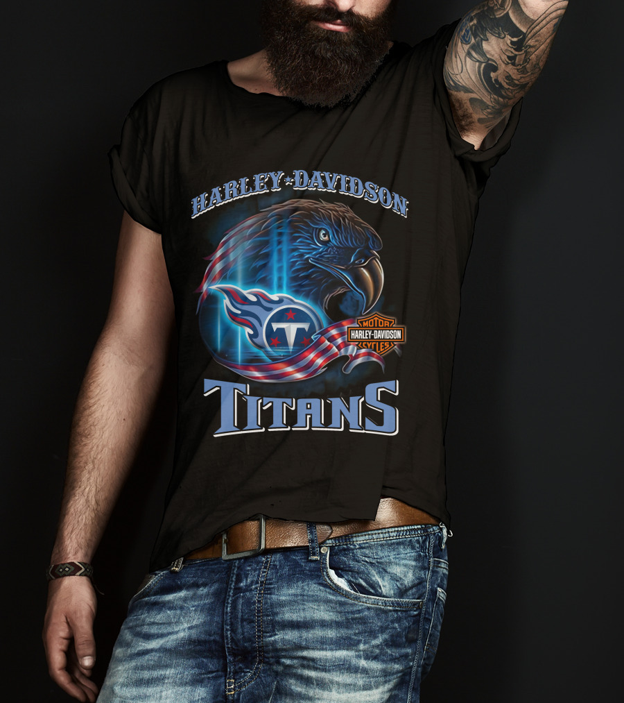 Harley Davidson Tennessee Titans Motorcycle Cycles T-Shirt