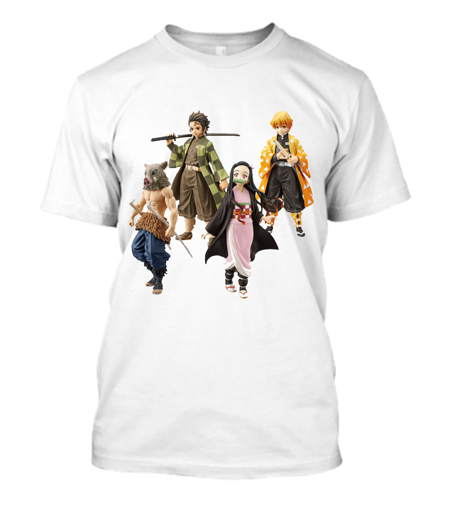 Demon Slayer Tanjiro Nezuko Zenitsu Inosuke Figures T-Shirt