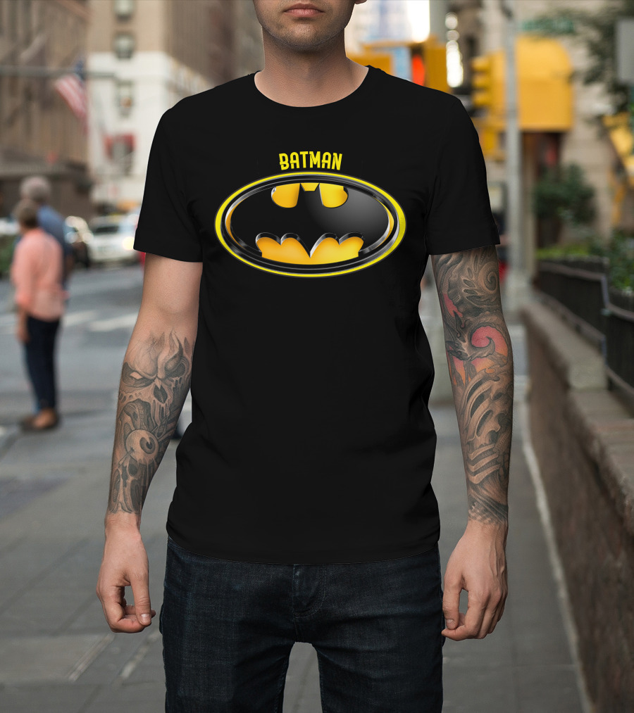 BATMAN Bat Symbol Icon Oval Emblem T-Shirt