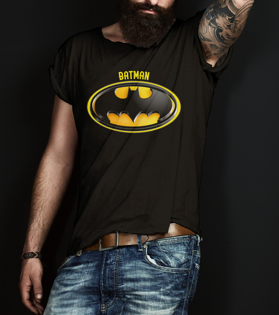 BATMAN Bat Symbol Icon Oval Emblem T-Shirt