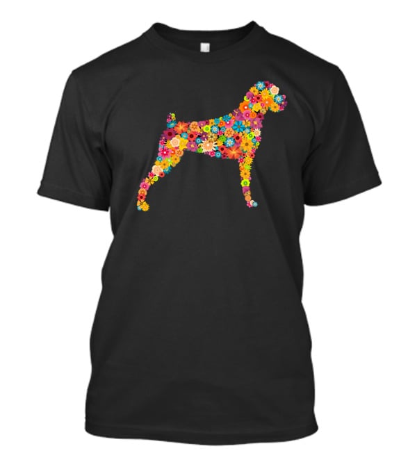 Boxer Flower Pattern Dog T-Shirt
