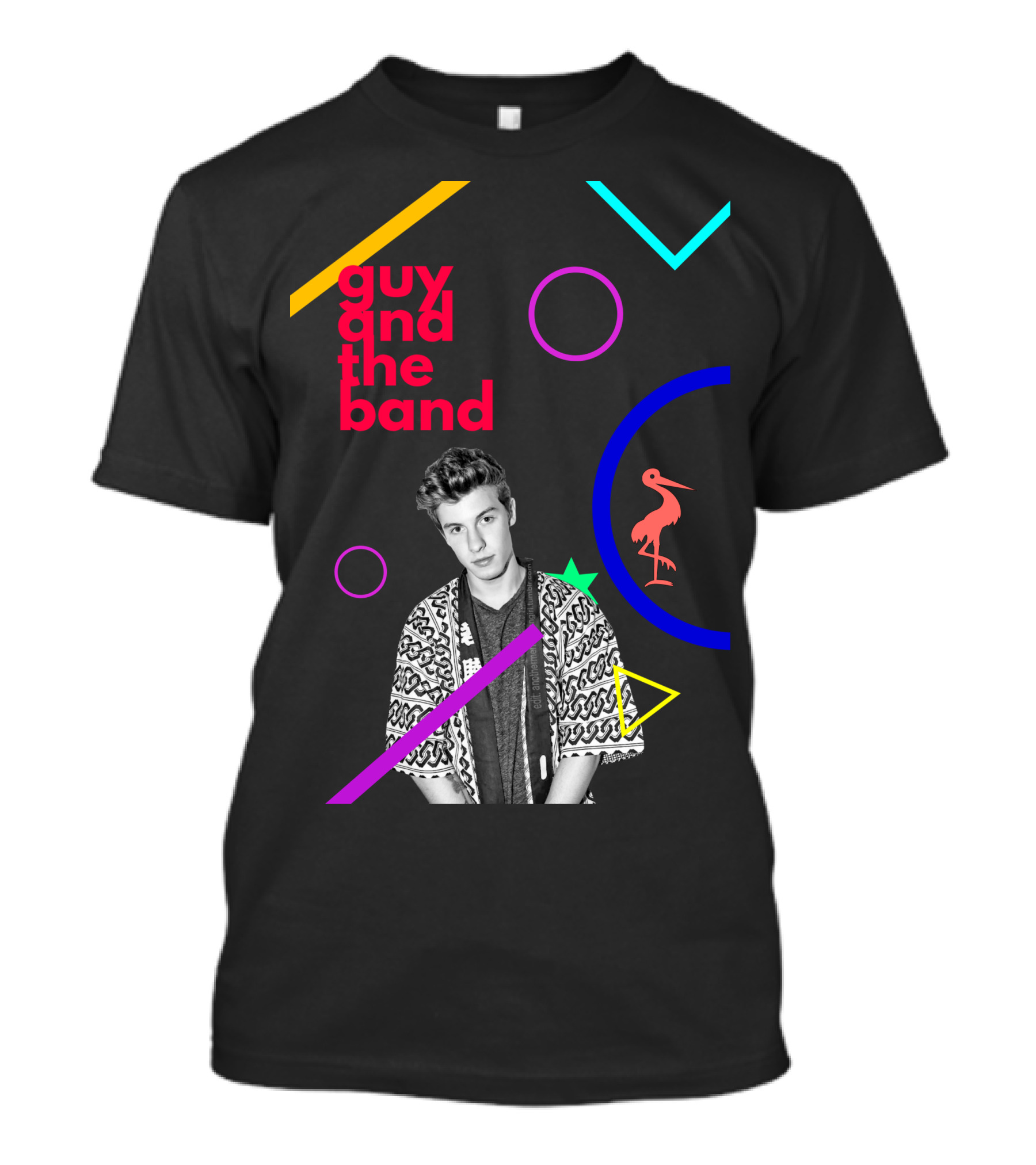 Guy And The Band Geometric Neon Elements T-Shirt