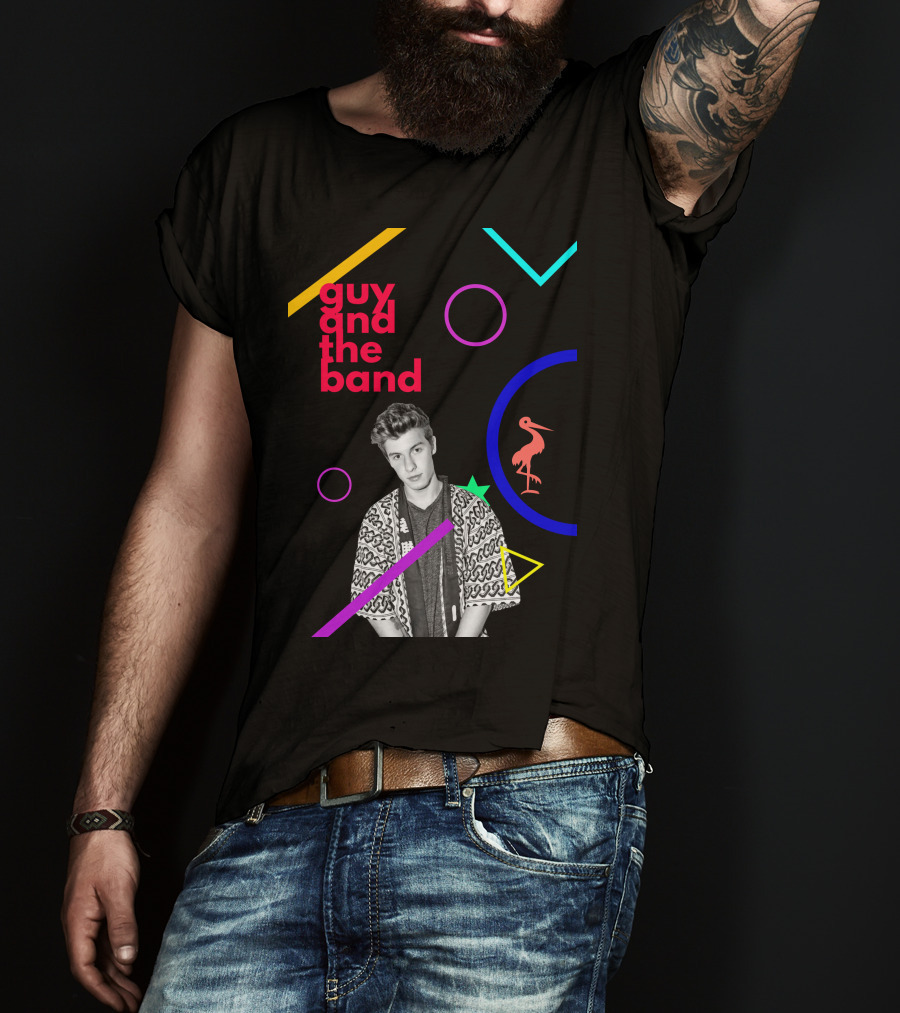 Guy And The Band Geometric Neon Elements T-Shirt