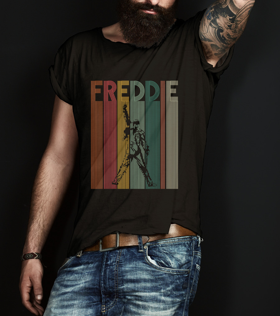 Retro Freddie Mercury Stripes Legend T-Shirt