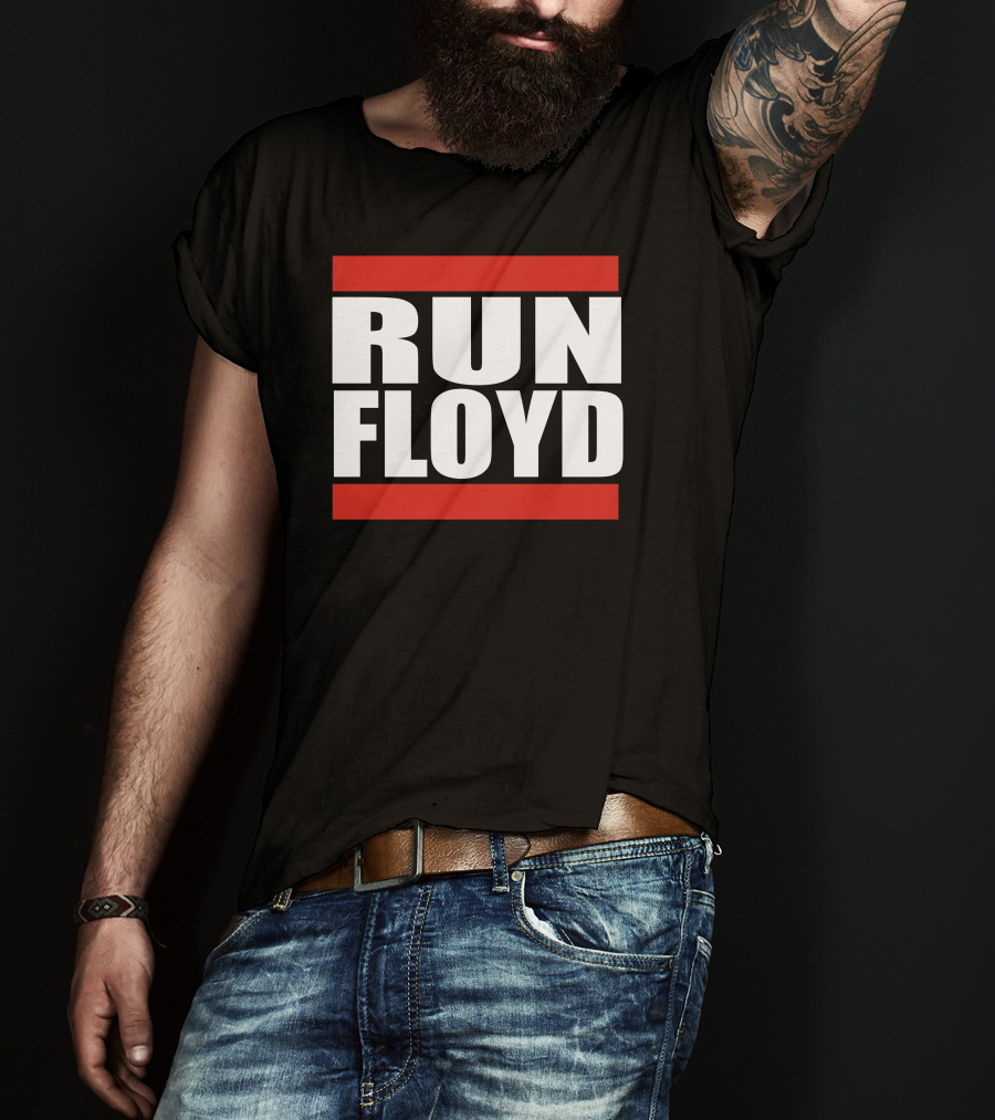 Run Floyd 90S Hip Hop Iconic Style Logo Influence T-Shirt