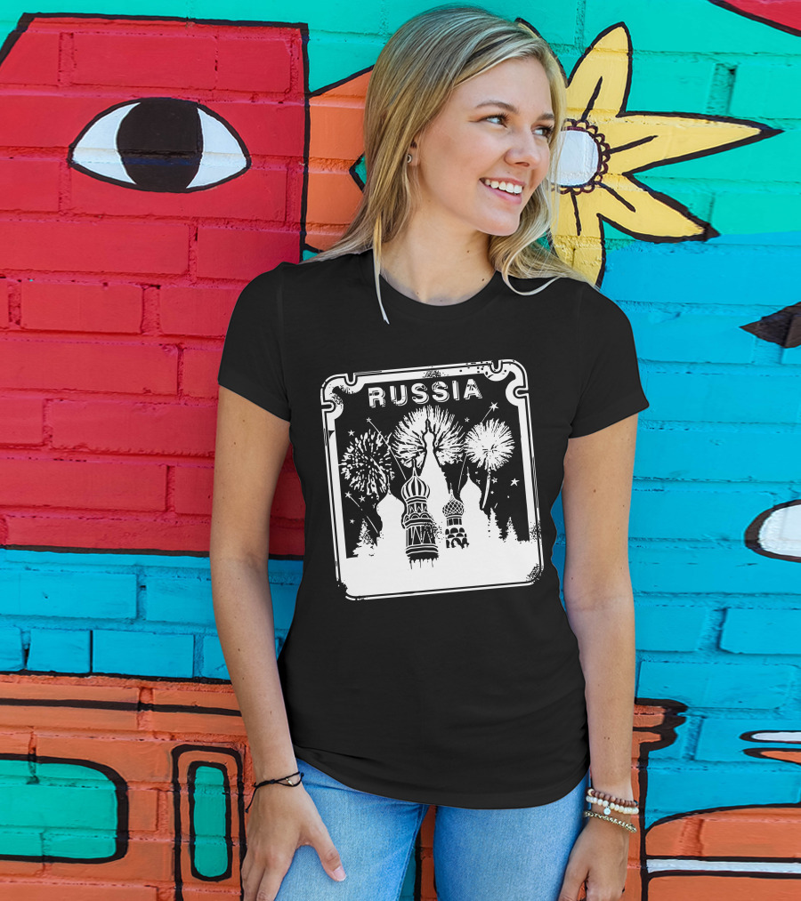 Russia Saint Basil's Cathedral Fireworks T-Shirt